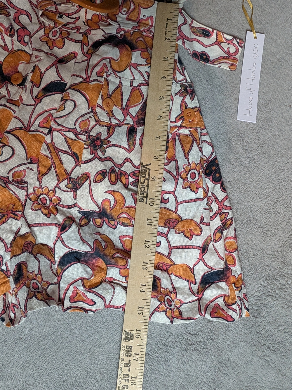 House of Harlow 1960 Floral Romper in White, Mustard & Burgundy - Picture 6 of 7